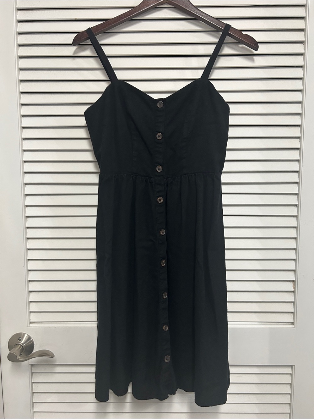 Old Navy Linen Blend Cami Black Mini Dress
